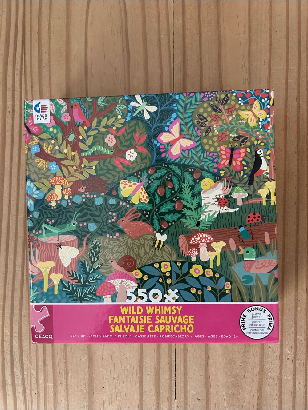 Ceaco Wild Whimsy 550-Piece Puzzle - Colorful Green Forest Illustration-COMPLETE